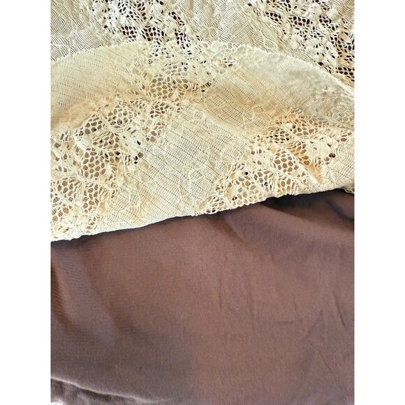 Vintage‎ Y2K Tag Rag Culture Beige Lace Stretch Top M Made in USA Cap Sleeve - Picture 5 of 13